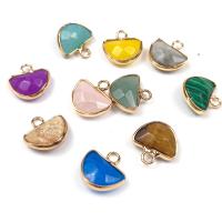 Gemstone Pendants Jewelry Natural Stone plated fashion jewelry & DIY 14mm Sold By PC