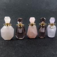 Natural Stone Perfume Bottle Pendant, plated, fashion jewelry & DIY, more colors for choice, Sold By PC