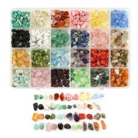 chips de pedras preciosas, misto de pedras semi-preciosas, banhado, joias de moda & DIY & misto, 220x130x35mm, vendido por box