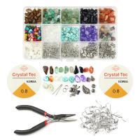 DIY Jewelry Supplies, Gemstone, plated, fashion jewelry & different styles for choice & mixed, more colors for choice, 180x110x40mm, Sold By Box