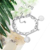 Stainless Steel Jewelry Bracelet, plated, fashion jewelry & for woman, more colors for choice, 3Strands/Lot, Sold By Lot