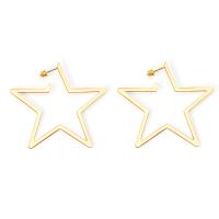 Stainless Steel Stud Earrings Star plated fashion jewelry & for woman gold Sold By Lot
