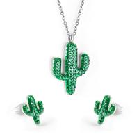 Fashion Stainless Steel Jewelry Sets Stud Earring & necklace Opuntia Stricta plated fashion jewelry & for woman Sold By Lot