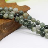 Gemstone Jewelry Beads Green Grass Stone Round polished DIY Sold By Strand