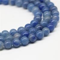 Aventurin Perlen, Blauer Aventurin, rund, poliert, DIY & verschiedene Größen vorhanden, blau, verkauft von Strang