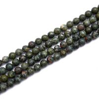 Jade Perlen, Pflaumenblüte Jade, rund, poliert, DIY & verschiedene Größen vorhanden, grün, verkauft von Strang
