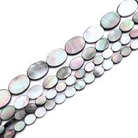 Black Shell Beads Black Lip Shell Oval polished DIY Sold By Strand