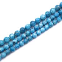 Apatite Perle, rund, poliert, DIY & verschiedene Größen vorhanden, blau, verkauft von Strang