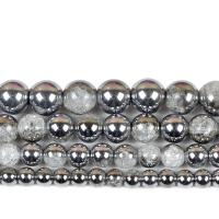Круглые хрустальные бусины, Кристаллы, Круглая, плакирован серебром, DIY & разный размер для выбора, кристальный, продается Strand