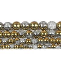 Round Crystal Beads, gold color plated, DIY & different size for choice, Crystal Bronze Shade, Sold By Strand