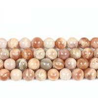 Mjesečev kamen perle, Orange Mjesečev kamen, Krug, uglađen, možete DIY & različite veličine za izbor, Prodano By Strand