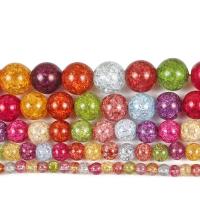 Runde Kristallperlen, Kristall, poliert, DIY & verschiedene Größen vorhanden, farbenfroh, verkauft von Strang