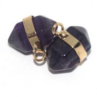 Gemstone Pendants Jewelry Natural Stone with Zinc Alloy polished DIY Sold By Bag