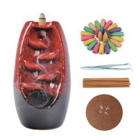 Backflow Incense Burner, Porcelain, plated, for home and office & durable, more colors for choice, 23x14x12cm, Sold By PC