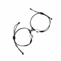 Fashion Create Wax Cord Bracelets with Natural Stone & Zinc Alloy plated Adjustable & fashion jewelry & Unisex 140/ Sold By Pair