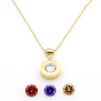 Stainless Steel Jewelry Necklace, with 1.96inch extender chain, Flat Round, plated, oval chain & for woman & with rhinestone, more colors for choice, 16mm, Sold Per Approx 15.7 Inch Strand