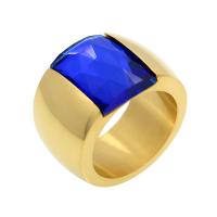 Edelstahl Ringe, mit Glas, plattiert, verschiedene Größen vorhanden & für Frau, keine, 14mm, 11mm, Größe:6-9, verkauft von PC