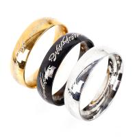 Stainless Steel Finger Ring plated Unisex & with letter pattern 6mm 2mm US Ring Sold By PC