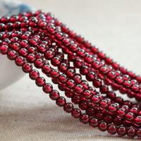 Natural Garnet Beads, Round, garnet, 4mm, 3Strands/Lot, Sold By Lot