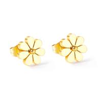 Stainless Steel Stud Earrings Daisy plated fashion jewelry & for woman 10mm Sold By Lot