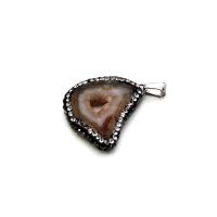 Natural Agate Druzy Pendant plated fashion jewelry & Unisex Sold By Lot