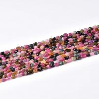 Tourmaline Beads, irregular, polished, DIY, multi-colored, 6x8mm, Sold By Strand