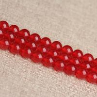 Karneolstein Perle, rund, poliert, DIY & verschiedene Größen vorhanden, rot, verkauft von Strang