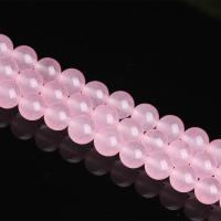 Pink Calcedony Beads Round polished DIY pink Sold By Strand