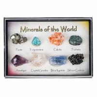 Natural Stone Minerals Specimen, with Plastic Box, 8 pieces & durable, 80x55x12mm, Sold By Box