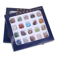 Natural Stone Minerals Specimen, with Plastic Box, 20 pieces & durable, 130x120x10mm, Sold By Box