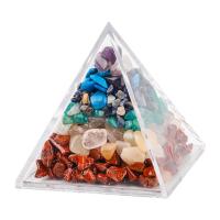 Natural Stone Pyramid Decoration, with Acrylic, Pyramidal, durable & different size for choice, multi-colored, Sold By PC