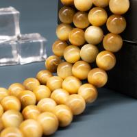 Tigerauge Perlen, rund, poliert, DIY & verschiedene Größen vorhanden, gelb, verkauft von Strang
