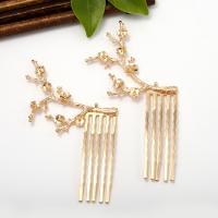 Brass Decorative Hair Comb Finding, plated, fashion jewelry & DIY, golden, Sold By PC