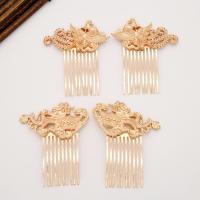 Brass Decorative Hair Comb Finding, plated, fashion jewelry & DIY, rose gold color, Sold By Pair
