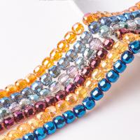 Apvalūs "Crystal Beads, Krištolas, padengtą, Bižuterijos & Pasidaryk pats & briaunotas, multi-colored, 8mm, 80PC/Strand, Pardavė Strand