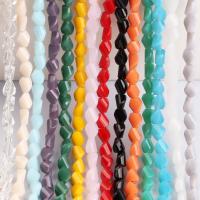 Crystal Beads, plated, fashion jewelry & DIY & faceted & twist, multi-colored, 6*7mm, 80PC/Strand, Sold By Strand