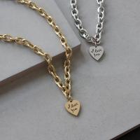 Titanium Steel Necklace Heart gold color plated Sold By Strand