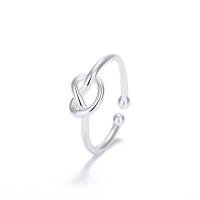 Brass Cuff Finger Ring, plated, fashion jewelry, silver color, 14.90mm, Hole:Approx 5mm, Sold By PC
