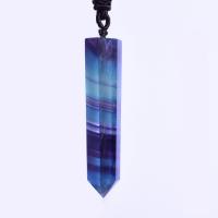 Colorful Fluorite Necklace, with Cotton Cord, Unisex & different size for choice, Sold Per Approx 15.74 Inch Strand
