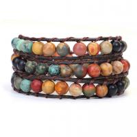 Wrap Bracelet Natural Stone plated fashion jewelry & Unisex 51-61cm Sold By Strand