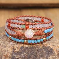 Wrap Bracelet, Natural Stone, plated, fashion jewelry & for woman, 49-60cm, Sold By Strand