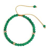 Green Agate Bracelet, plated, fashion jewelry & for woman, 16-28cm, Sold By Strand