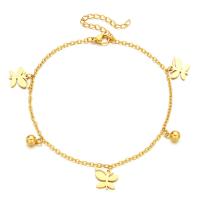 Stainless Steel Anklet, plated, fashion jewelry & different styles for choice & for woman, gold, 240mm, Sold Per 9.44 Inch Strand