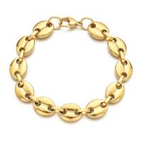 Stainless Steel Jewelry Bracelet plated fashion jewelry & for woman gold 210mm Length 8.26 Inch Sold By Bag