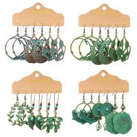alliage de zinc Boucles d'oreilles, avec turquoise & bois, Placage, trois pièces & bijoux de mode, plus de couleurs à choisir, 3pairescouple/fixé, Vendu par fixé