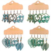 Tibetan Style Earring Set, with turquoise & Wood, plated, three pieces & fashion jewelry, more colors for choice, 3Pairs/Set, Sold By Set