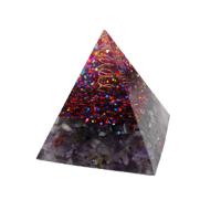 Resin Pyramid Decoration, with Natural Gravel, for home and office, multi-colored, Sold By PC