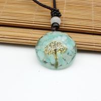 Gemstone Pendants Jewelry, Resin, with Natural Gravel, fashion jewelry, more colors for choice, 40x40mm, Sold By PC