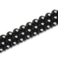 Schorl Beads, Round, polished, DIY & different size for choice, black, Sold By Strand