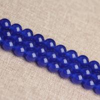 Blue Chalcedony Beads, Round, polished, DIY & different size for choice, blue, Sold By Strand